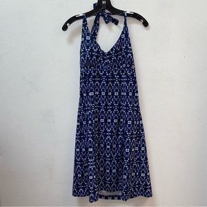 Athleta Womens Sleeveless Blue Dress Blue Geo Printed Size 8